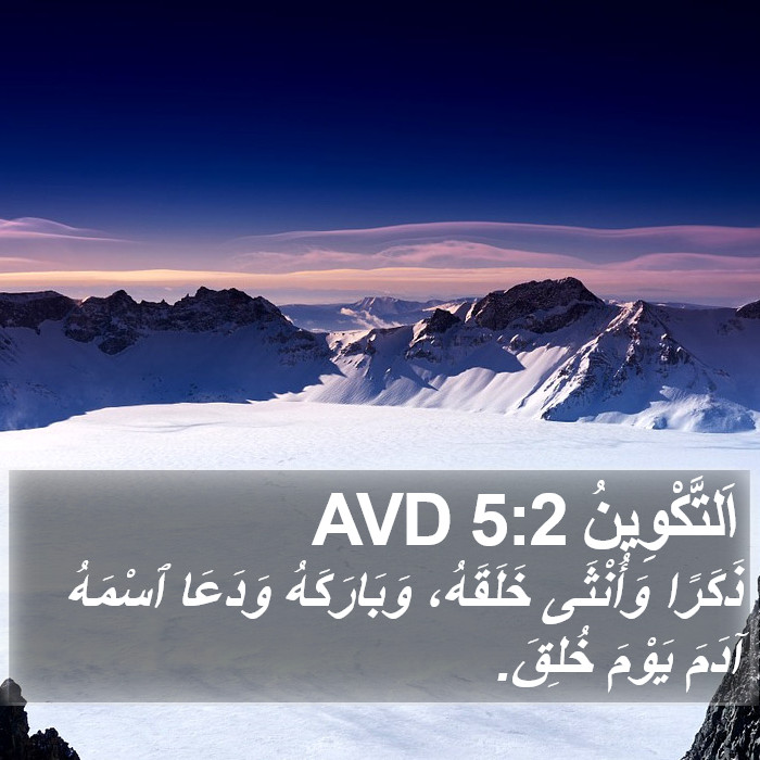 اَلتَّكْوِينُ 5:2 AVD Bible Study