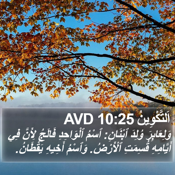 اَلتَّكْوِينُ 10:25 AVD Bible Study