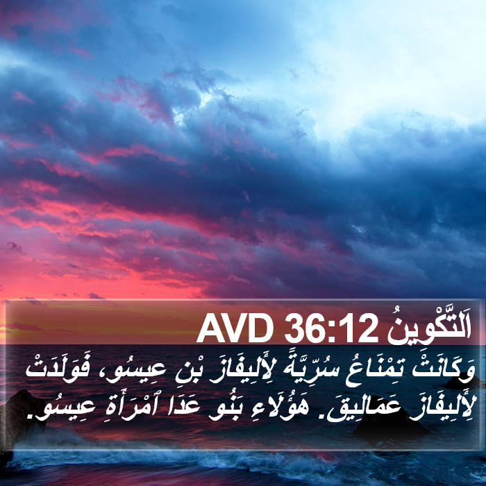 اَلتَّكْوِينُ 36:12 AVD Bible Study