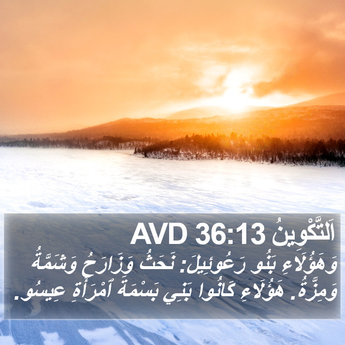 اَلتَّكْوِينُ 36:13 AVD Bible Study