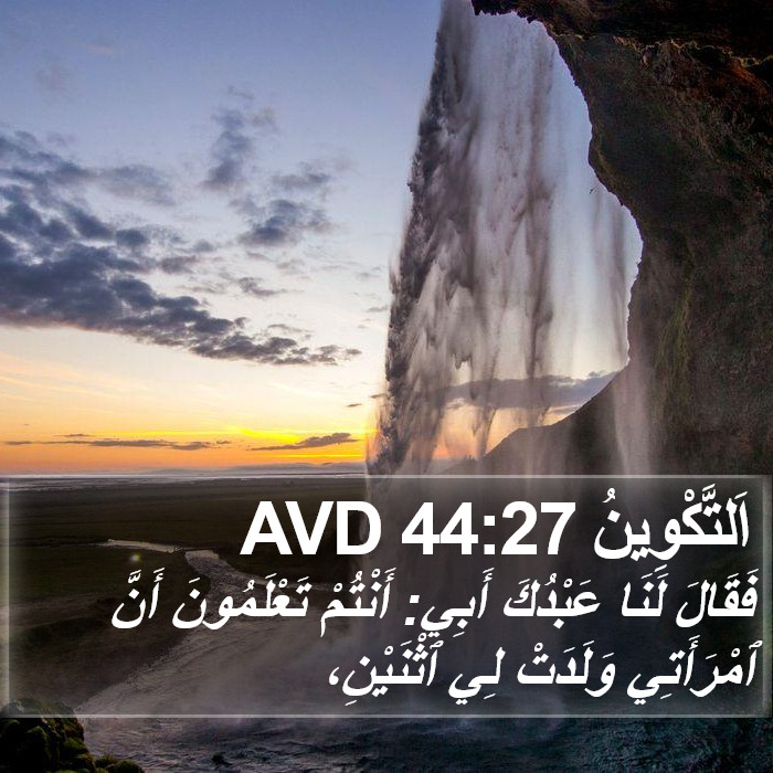 اَلتَّكْوِينُ 44:27 AVD Bible Study