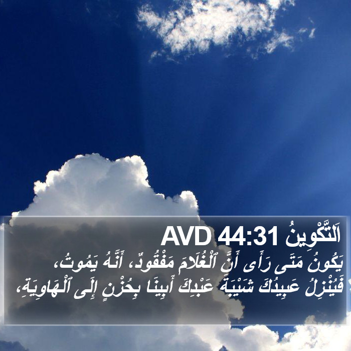 اَلتَّكْوِينُ 44:31 AVD Bible Study