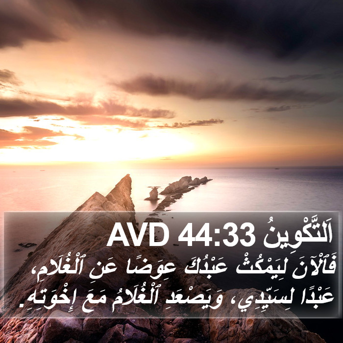 اَلتَّكْوِينُ 44:33 AVD Bible Study