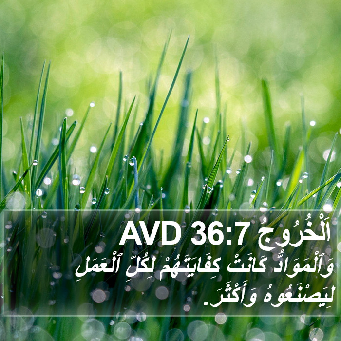 اَلْخُرُوجُ 36:7 AVD Bible Study