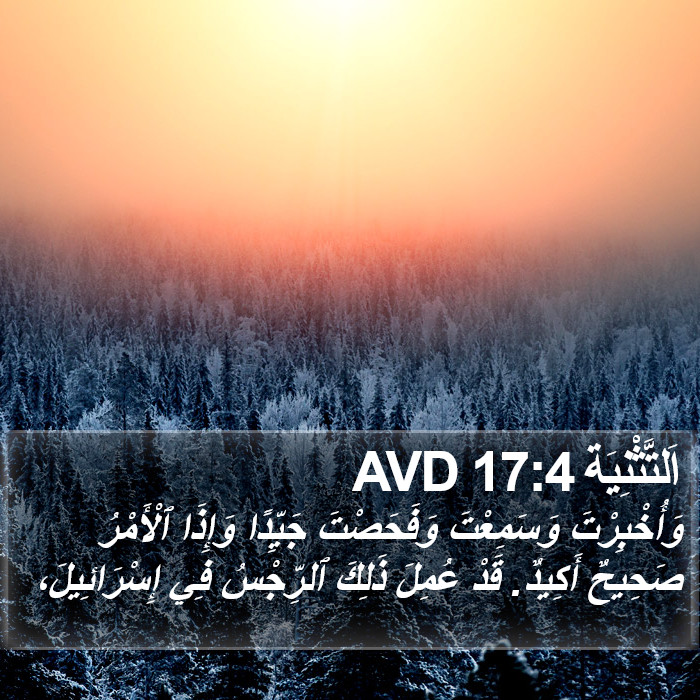 اَلتَّثْنِيَة 17:4 AVD Bible Study