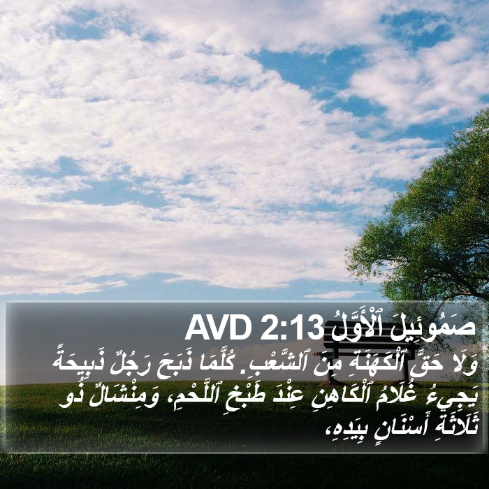 صَمُوئِيلَ ٱلْأَوَّلُ 2:13 AVD Bible Study