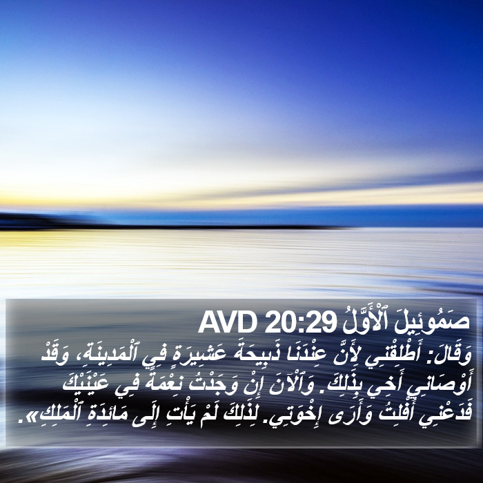 صَمُوئِيلَ ٱلْأَوَّلُ 20:29 AVD Bible Study