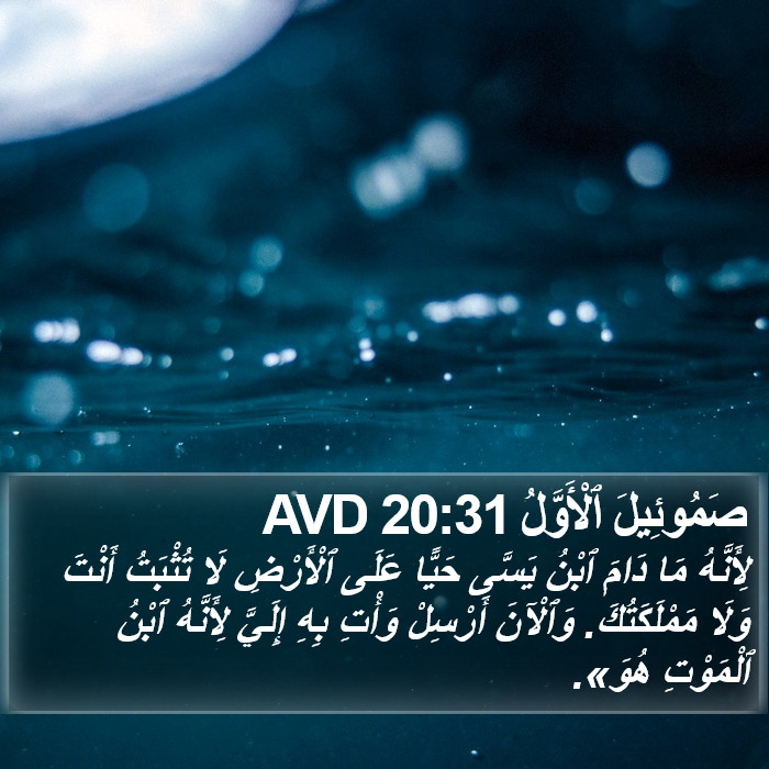 صَمُوئِيلَ ٱلْأَوَّلُ 20:31 AVD Bible Study