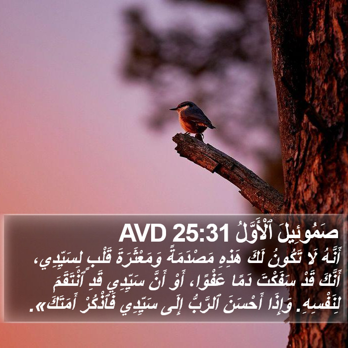 صَمُوئِيلَ ٱلْأَوَّلُ 25:31 AVD Bible Study