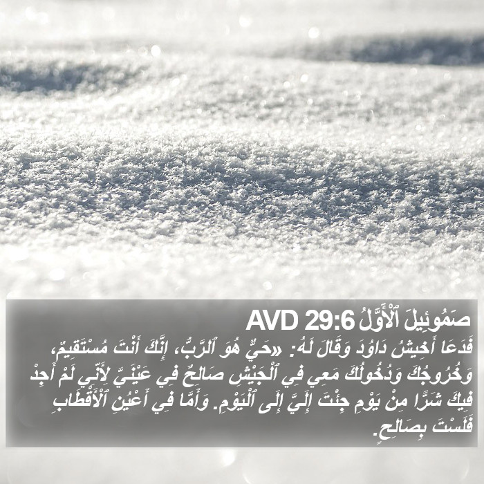 صَمُوئِيلَ ٱلْأَوَّلُ 29:6 AVD Bible Study