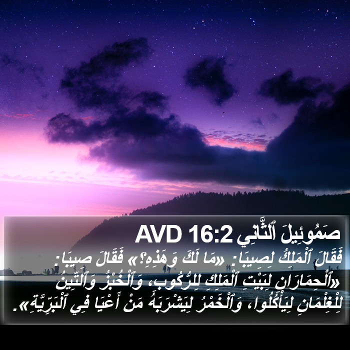 صَمُوئِيلَ ٱلثَّانِي 16:2 AVD Bible Study