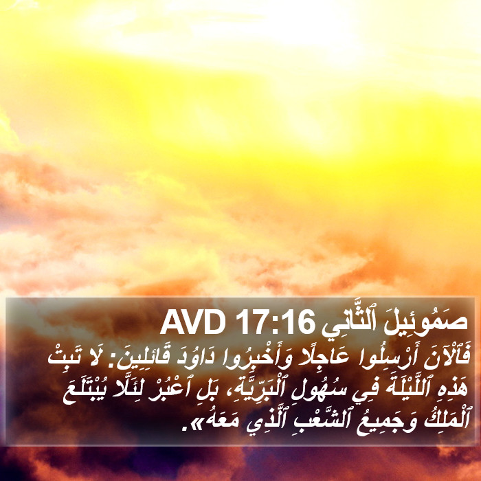 صَمُوئِيلَ ٱلثَّانِي 17:16 AVD Bible Study