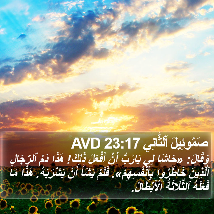 صَمُوئِيلَ ٱلثَّانِي 23:17 AVD Bible Study