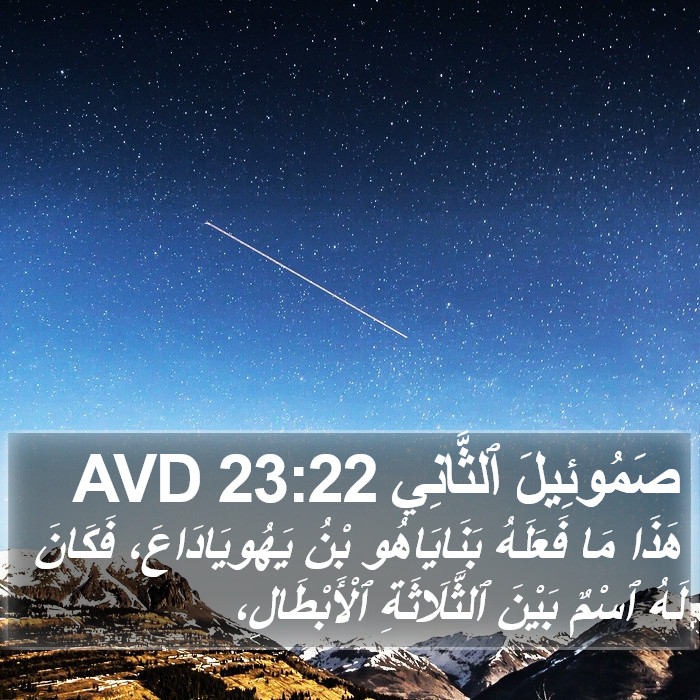 صَمُوئِيلَ ٱلثَّانِي 23:22 AVD Bible Study