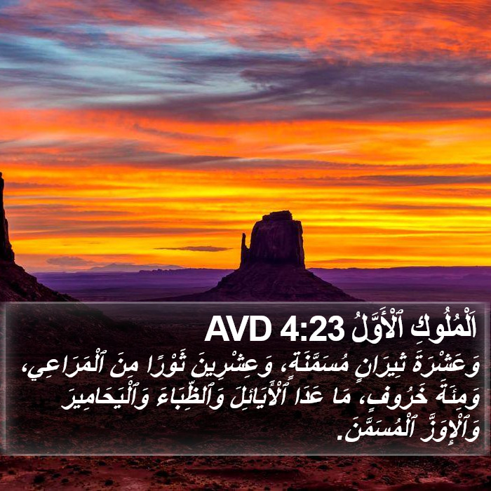 اَلْمُلُوكِ ٱلْأَوَّلُ 4:23 AVD Bible Study