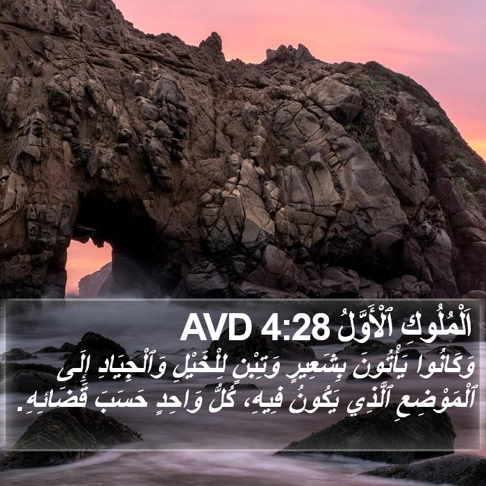 اَلْمُلُوكِ ٱلْأَوَّلُ 4:28 AVD Bible Study
