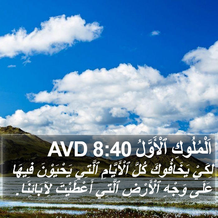 اَلْمُلُوكِ ٱلْأَوَّلُ 8:40 AVD Bible Study