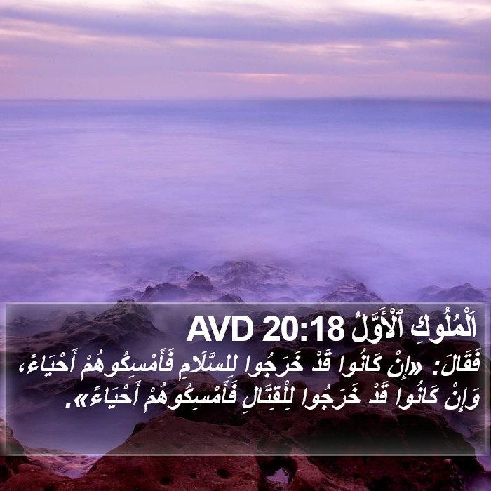 اَلْمُلُوكِ ٱلْأَوَّلُ 20:18 AVD Bible Study