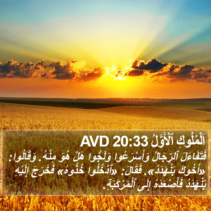 اَلْمُلُوكِ ٱلْأَوَّلُ 20:33 AVD Bible Study