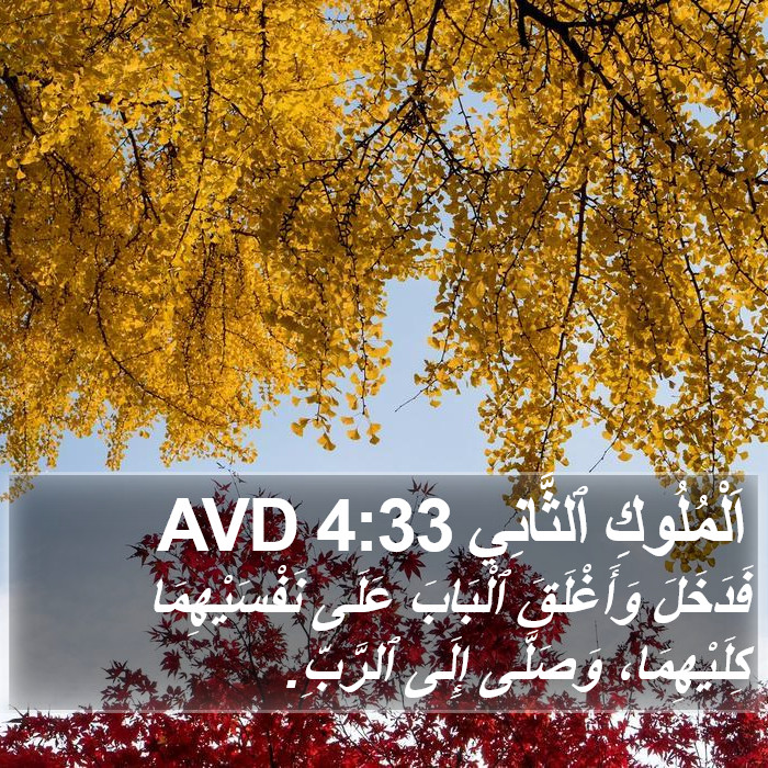 اَلْمُلُوكِ ٱلثَّانِي 4:33 AVD Bible Study