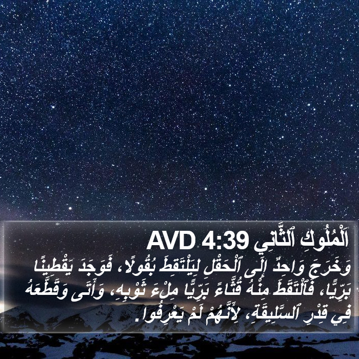 اَلْمُلُوكِ ٱلثَّانِي 4:39 AVD Bible Study