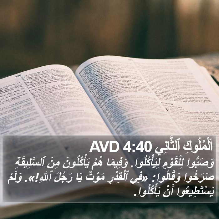 اَلْمُلُوكِ ٱلثَّانِي 4:40 AVD Bible Study