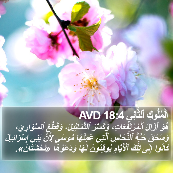 اَلْمُلُوكِ ٱلثَّانِي 18:4 AVD Bible Study