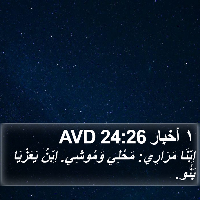 ١ أخبار 24:26 AVD Bible Study