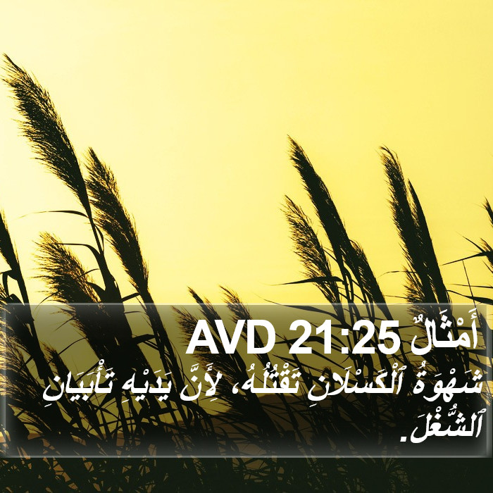 أَمْثَالٌ 21:25 AVD Bible Study