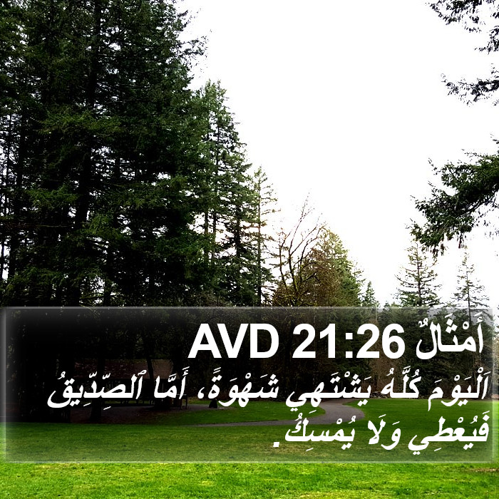 أَمْثَالٌ 21:26 AVD Bible Study