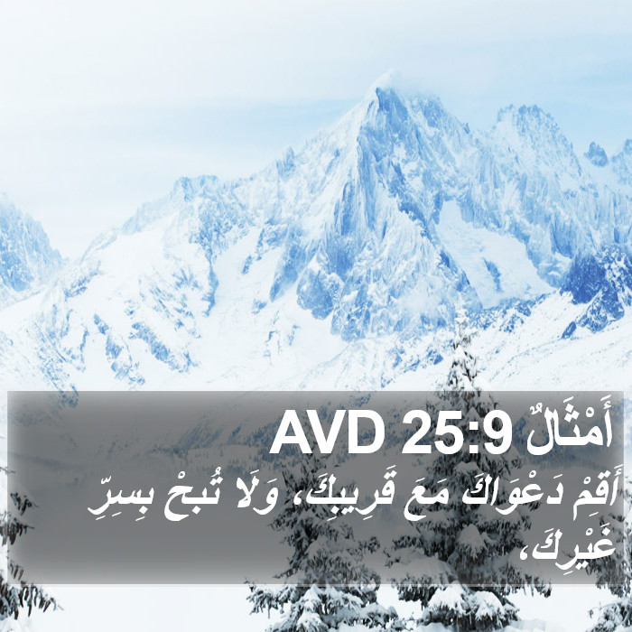 أَمْثَالٌ 25:9 AVD Bible Study