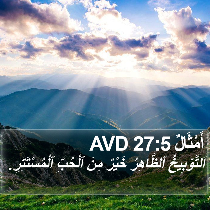 أَمْثَالٌ 27:5 AVD Bible Study