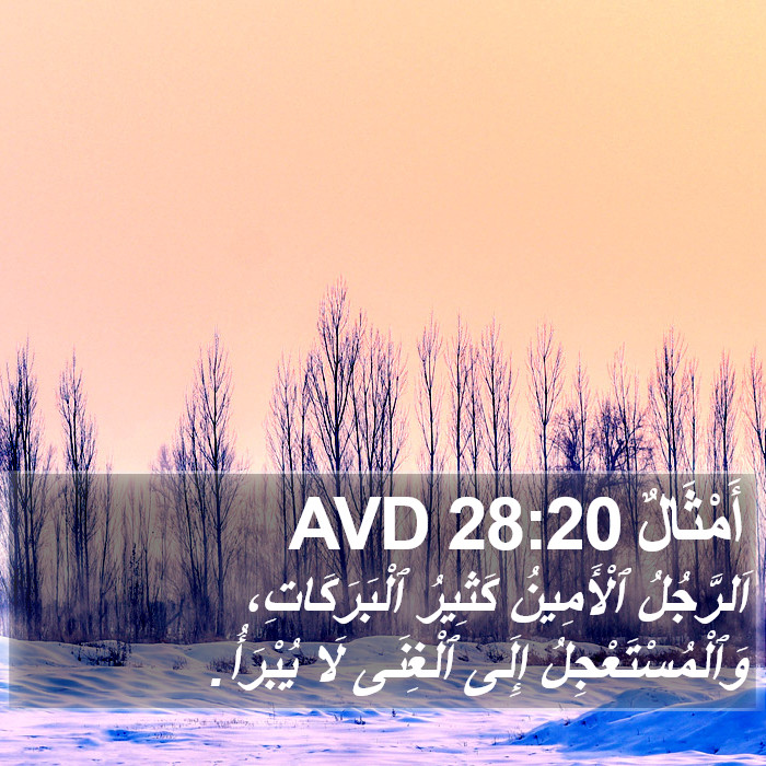 أَمْثَالٌ 28:20 AVD Bible Study