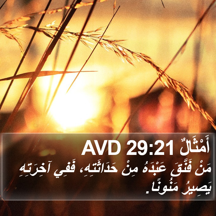 أَمْثَالٌ 29:21 AVD Bible Study