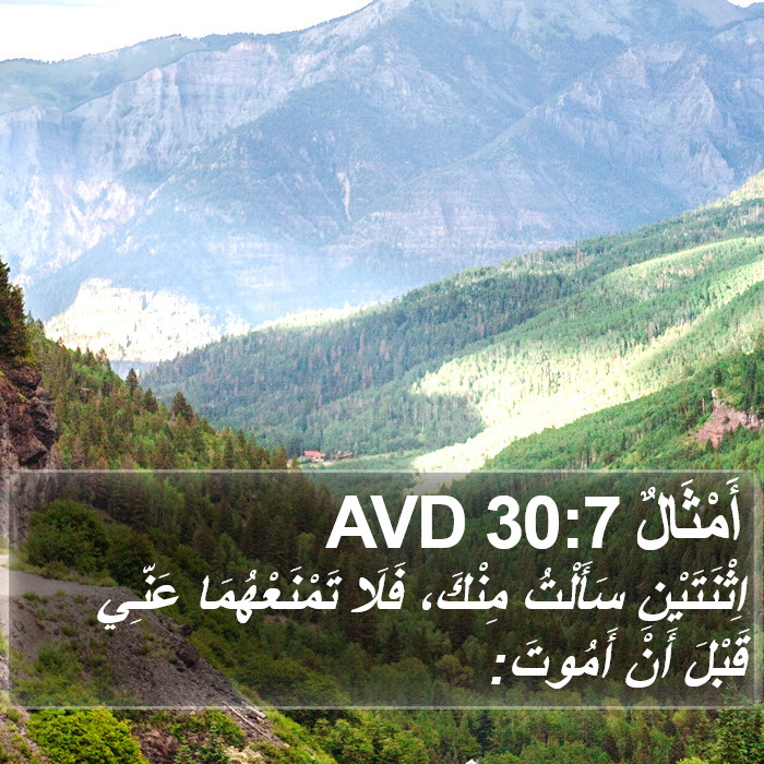 أَمْثَالٌ 30:7 AVD Bible Study
