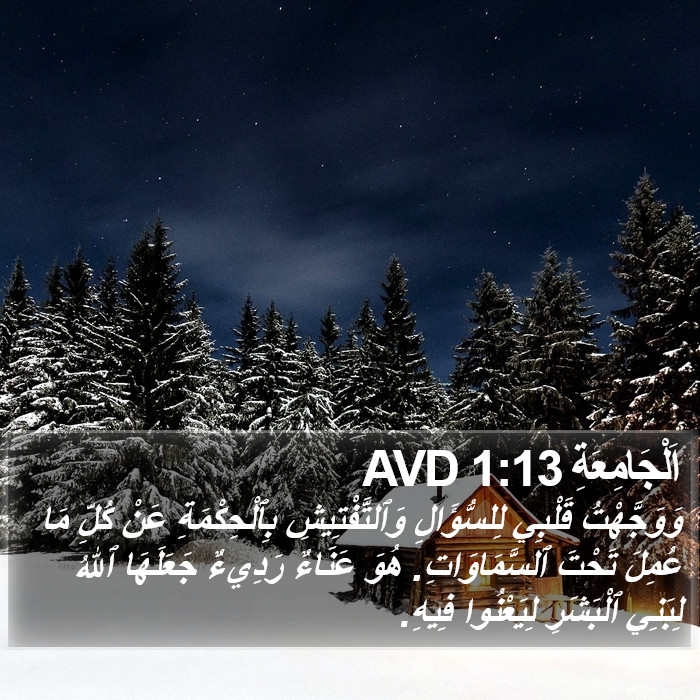 اَلْجَامِعَةِ 1:13 AVD Bible Study