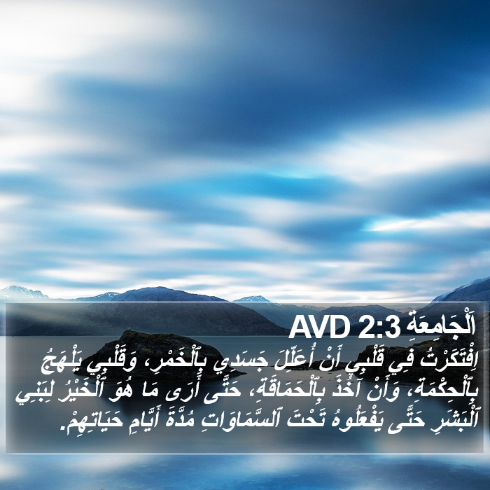 اَلْجَامِعَةِ 2:3 AVD Bible Study