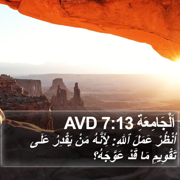 اَلْجَامِعَةِ 7:13 AVD Bible Study