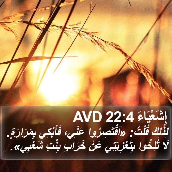 إِشَعْيَاءَ 22:4 AVD Bible Study