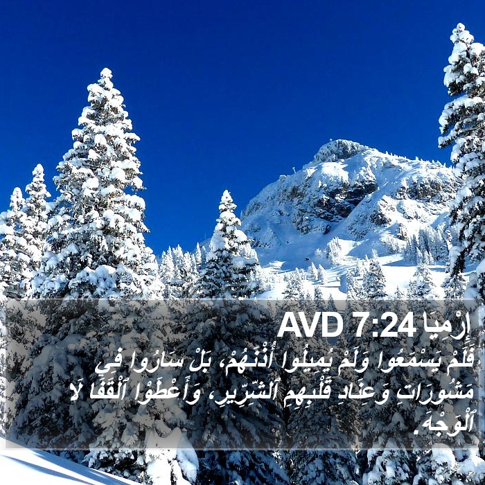 إِرْمِيَا 7:24 AVD Bible Study