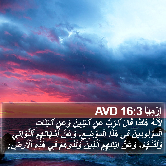 إِرْمِيَا 16:3 AVD Bible Study