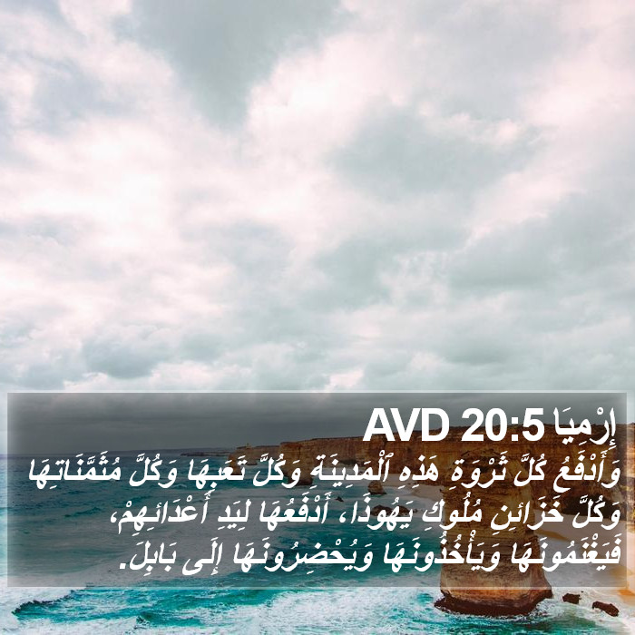 إِرْمِيَا 20:5 AVD Bible Study