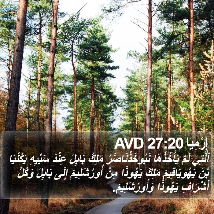 إِرْمِيَا 27:20 AVD Bible Study