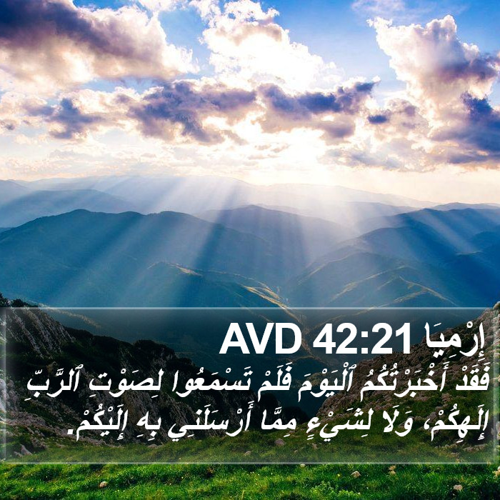 إِرْمِيَا 42:21 AVD Bible Study