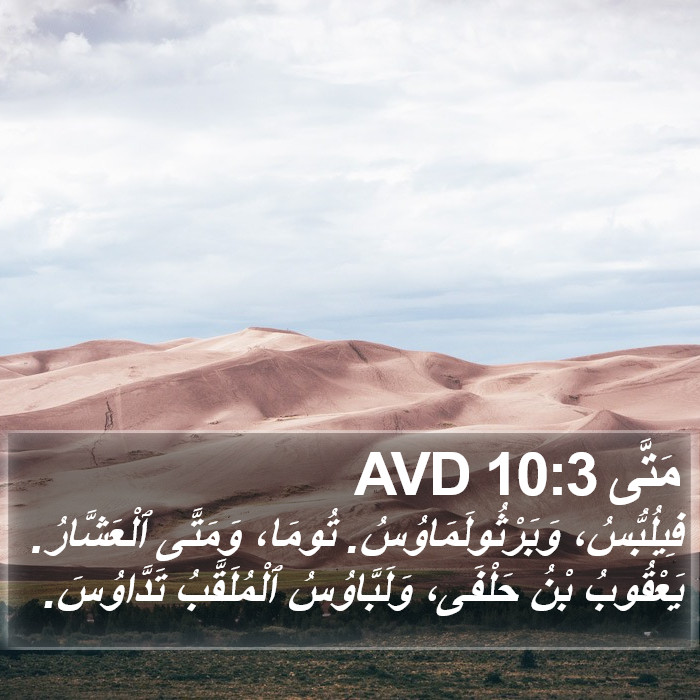 مَتَّى 10:3 AVD Bible Study