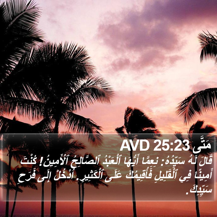 مَتَّى 25:23 AVD Bible Study