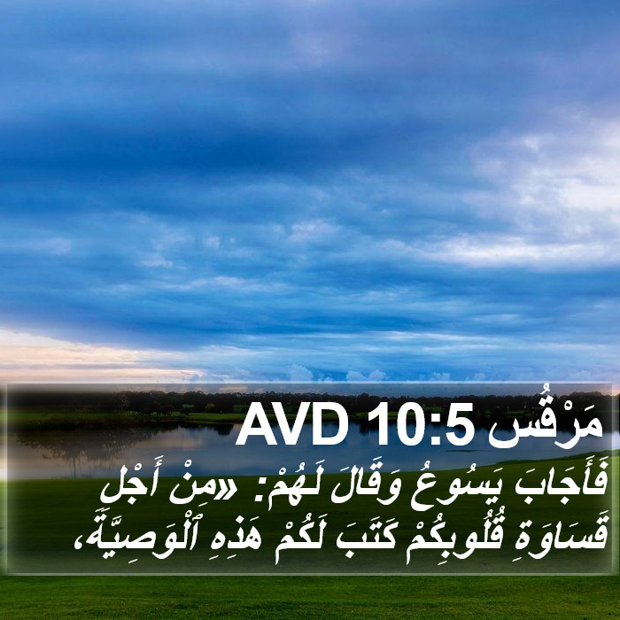 مَرْقُس 10:5 AVD Bible Study