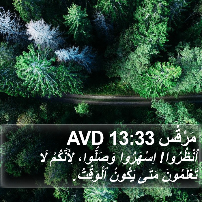 مَرْقُس 13:33 AVD Bible Study