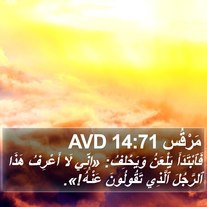 مَرْقُس 14:71 AVD Bible Study