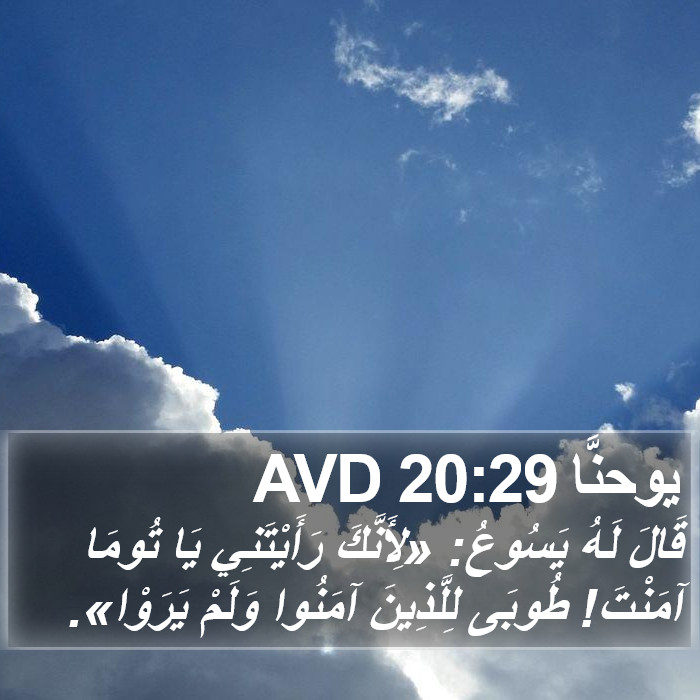 يوحنَّا 20:29 AVD Bible Study